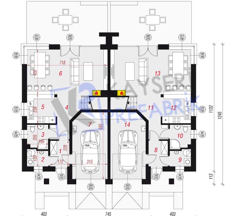 290 mt2 Butik Dubleks Prefabrik Villa - Görsel 3