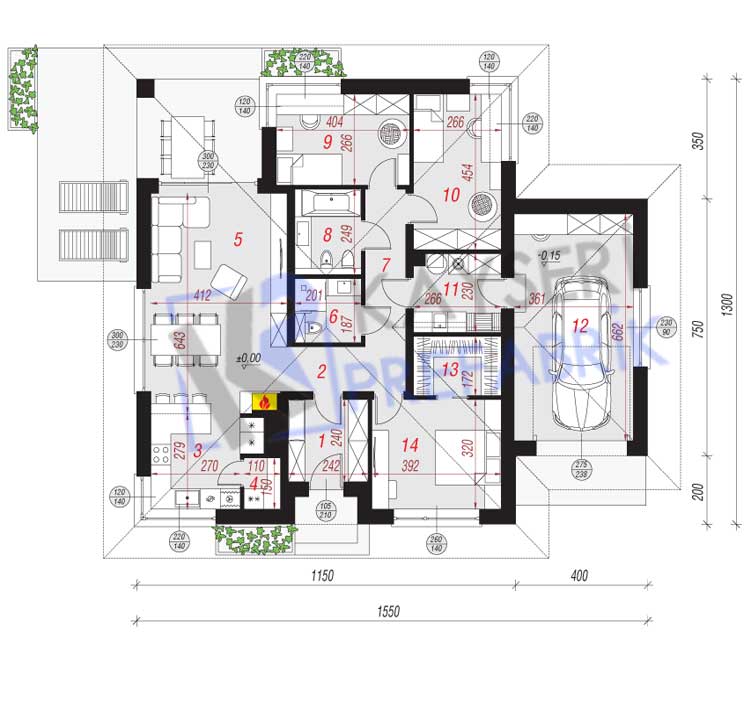 128 mt2 Butik Prefabrik Villa - Görsel 2
